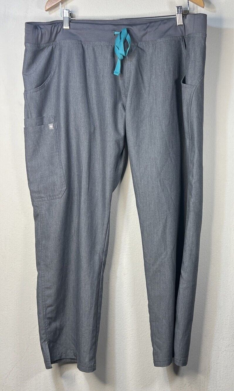 FIGS Womens Kade Cargo Pull On Nursing Medical Scrub Pants XXL P Graphite Gray